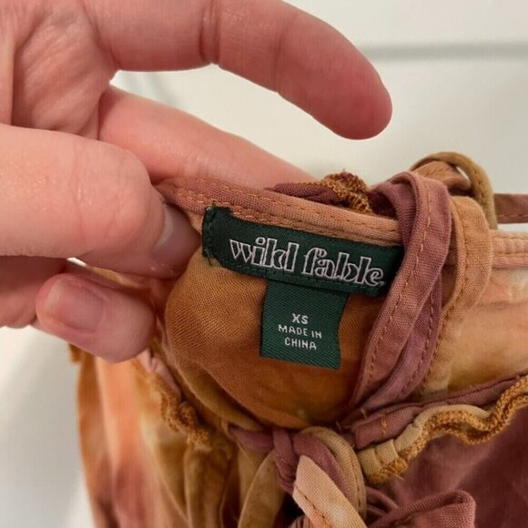 WILD FABLE Mauve Pink Orange Tie Dye Sleeveless Boho Mini Swing Babydoll Dress - Picture 8 of 14